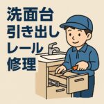 洗面台引き出しレール修理
