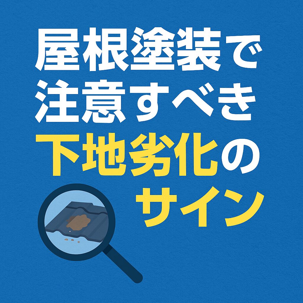屋根塗装で注意すべき下地劣化のサイン