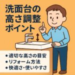 洗面台　高さ調整ポイント